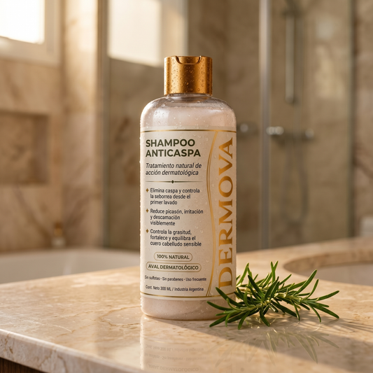DERMOVA® - Shampoo Anticaspa, Seborrea y Picazón de Acción Dermatológica